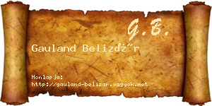 Gauland Belizár névjegykártya